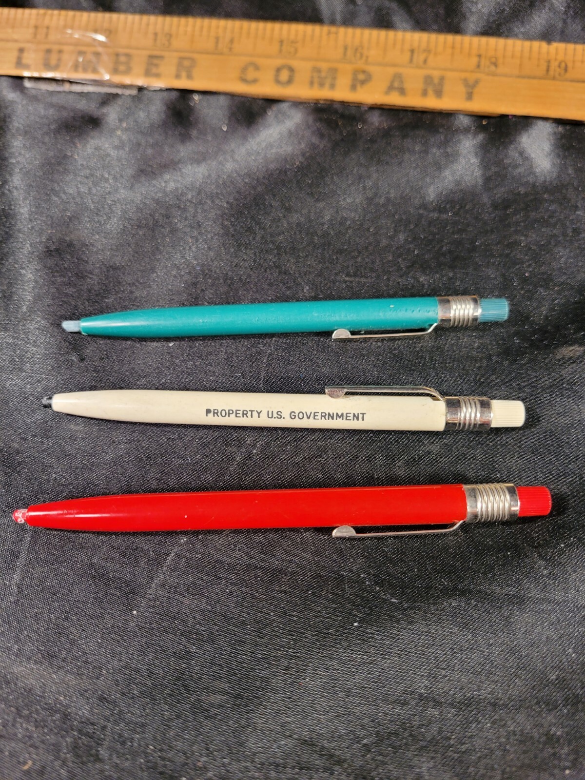 Scripto Green Red Black Property US Government Rare Crayon Marker Vtg