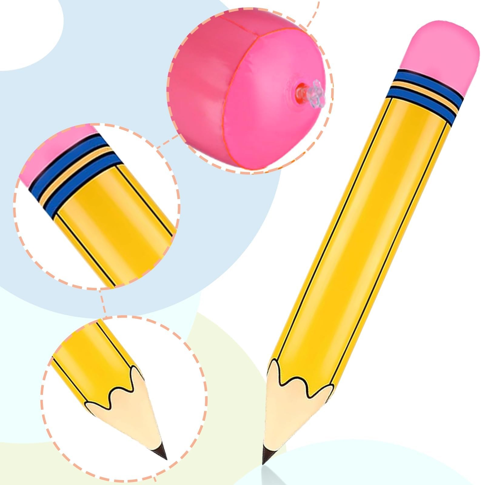 Giant Pencil Balloons Back to Decorations 27’’ Inflatable Yellow Pencil Ballo…