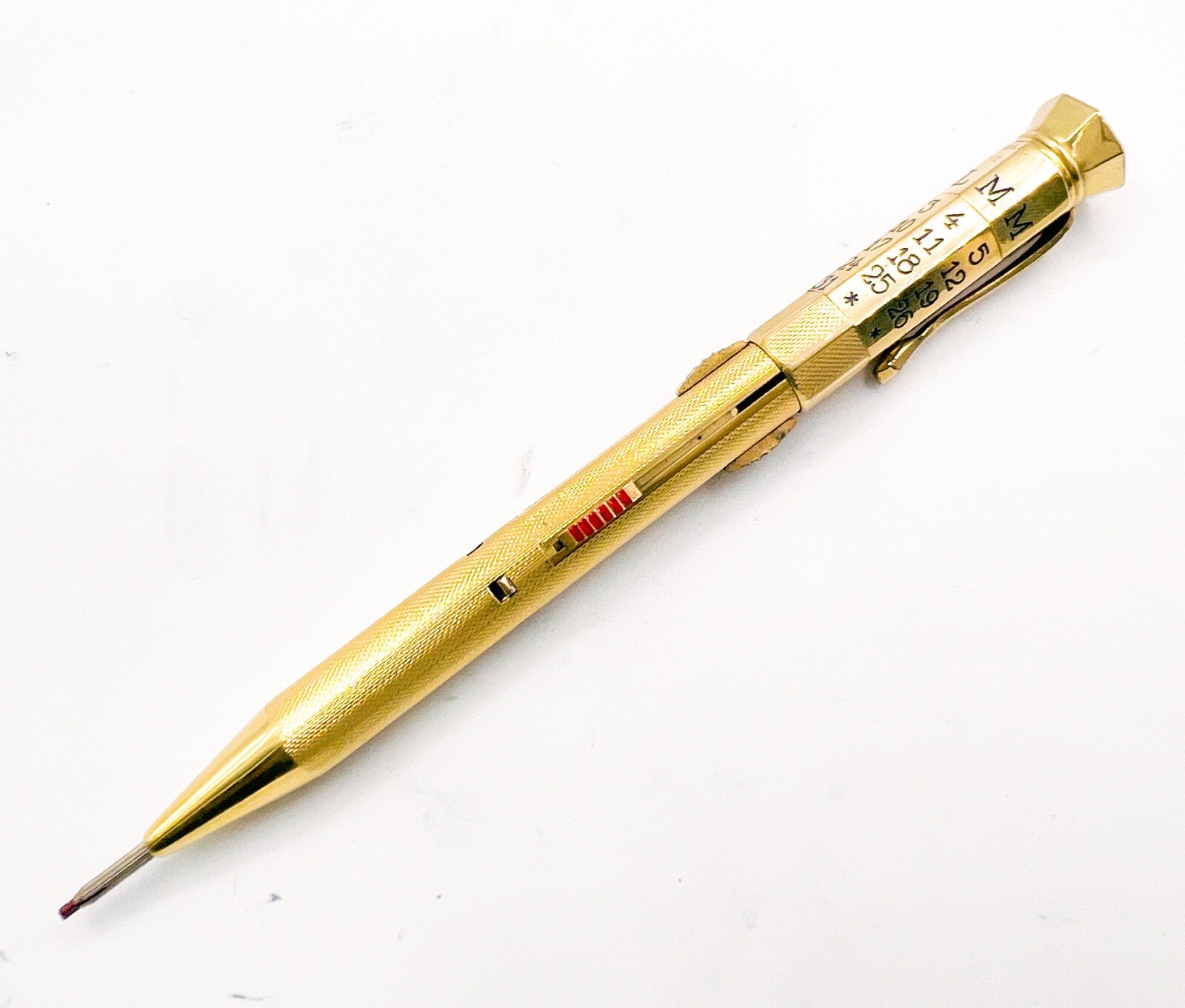 Norma brevettato Colorgraph 18k gold Rolled W Calendar 4 colors pencil