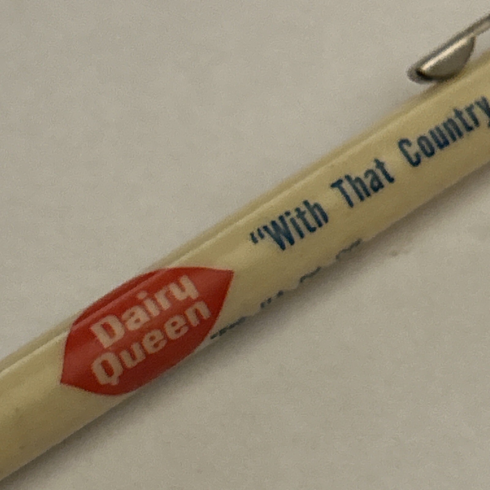 VTG Mechanical Pencil Dairy Queen “With That Country Fresh Flavor” Cone Topper