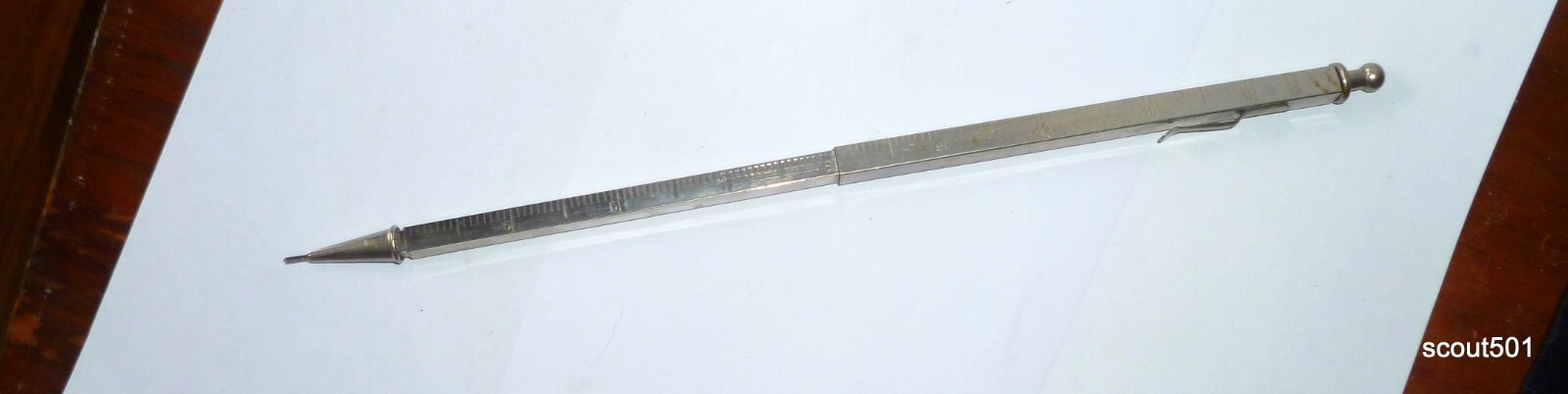 Antique 1920s Mechanical Pencil Bellas-Hess Salesmen 12” Ruler Germany NYC