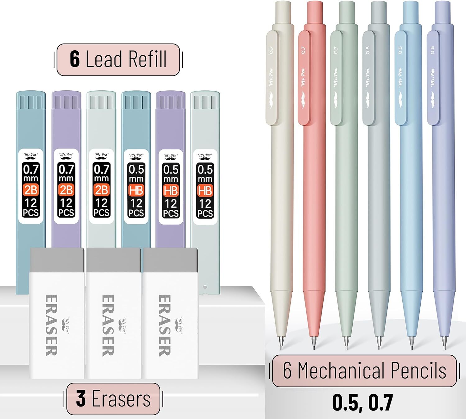 Mr. Pen- Pastel Mechanical Pencil Set with Lead Refills & 1 Count (Pack of 1)