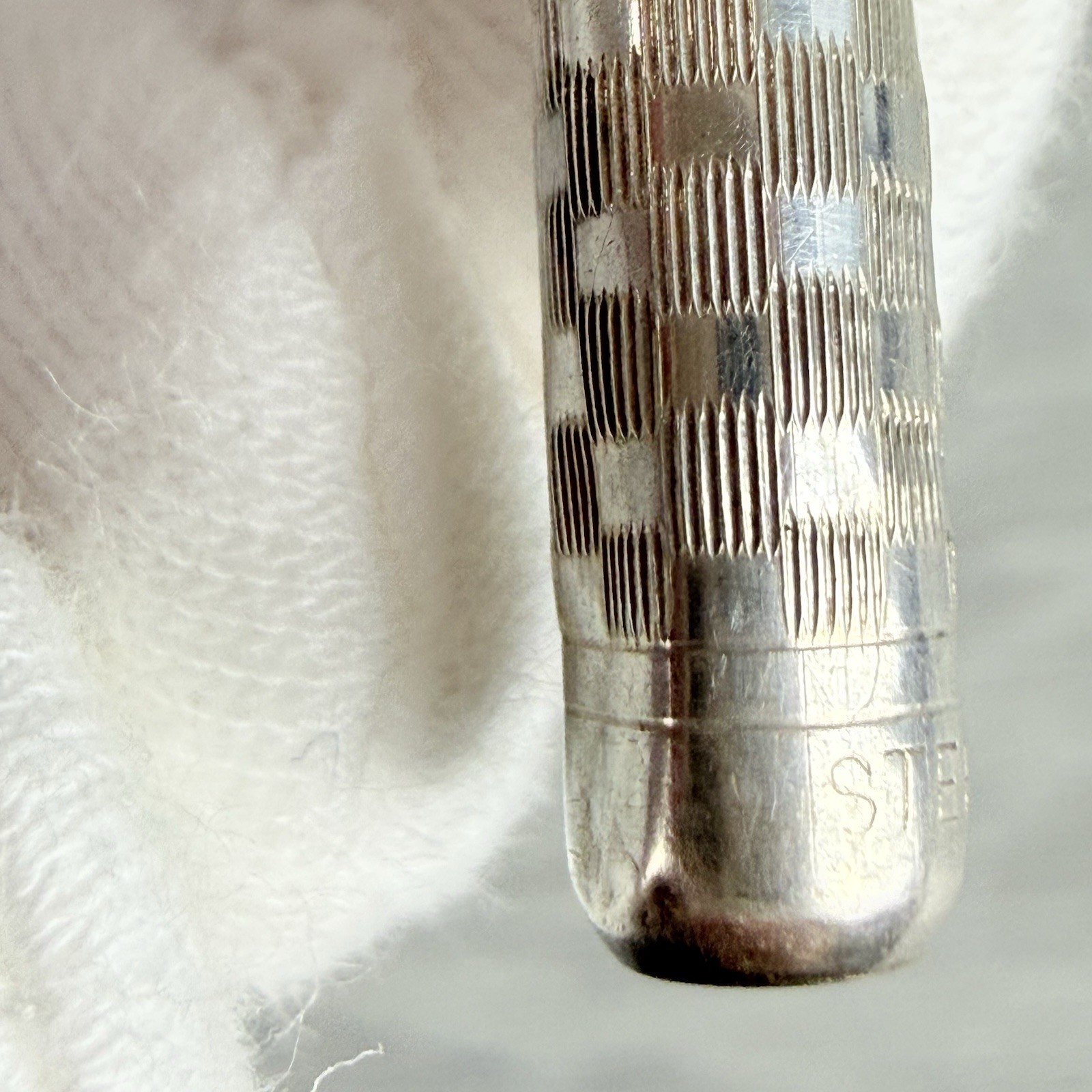 Vintage Sterling Silver Propelling Pencil Retractable Necklace Pendant or Fob