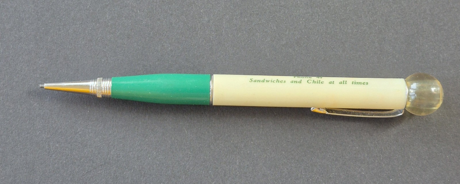 Vintage Ritepoint Mechanical Pencil Hustisford, Wis Al and Jean 5-1/8″ Ball Top