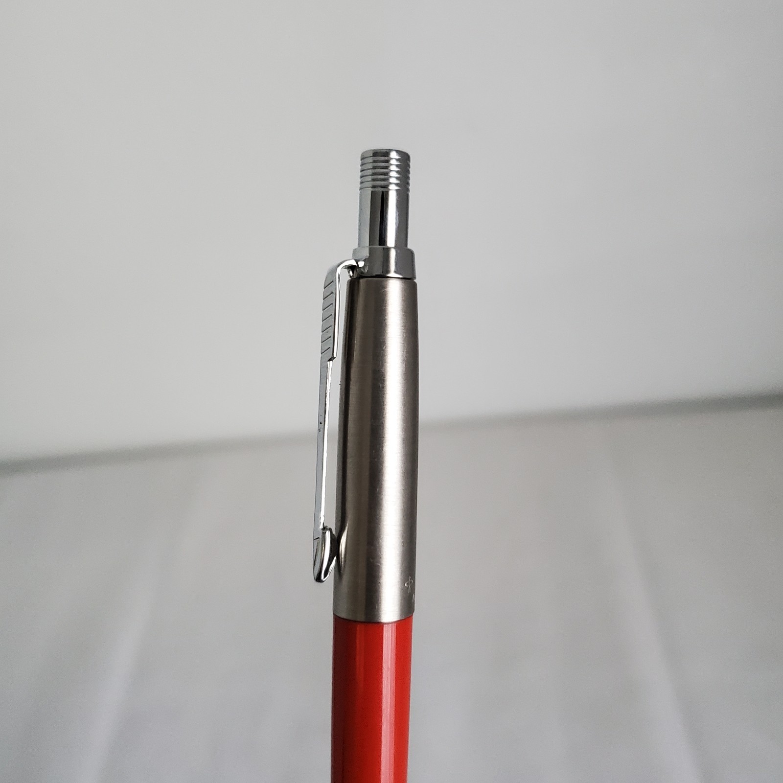 Parker Jotter Red Mechanical Pencil Brass Threads W/ Extra Blue Pen Refill