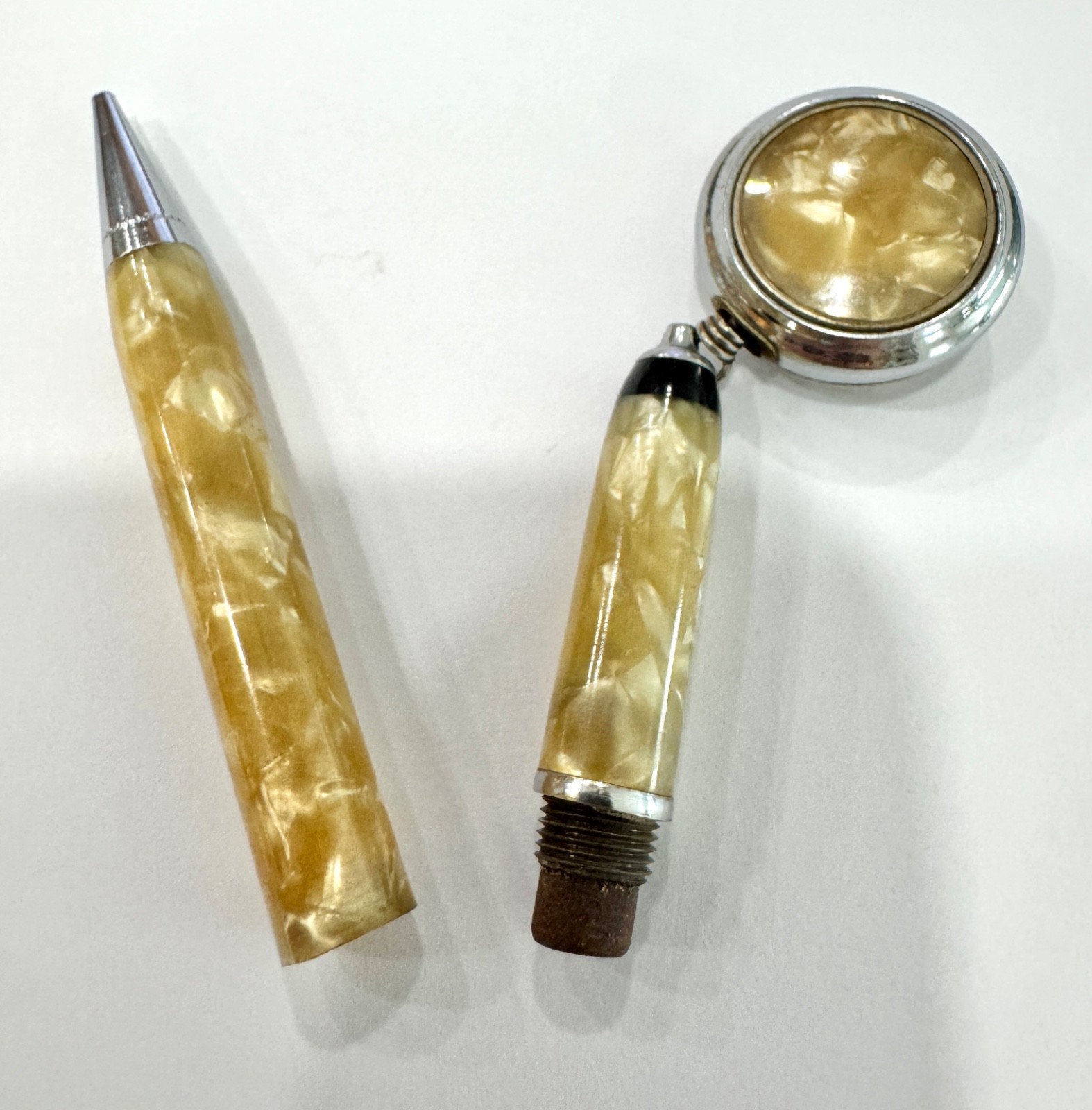 Vintage Ketcham McDougall Ketchall Retractable Mechanical Pencil Pin Fob 1920s