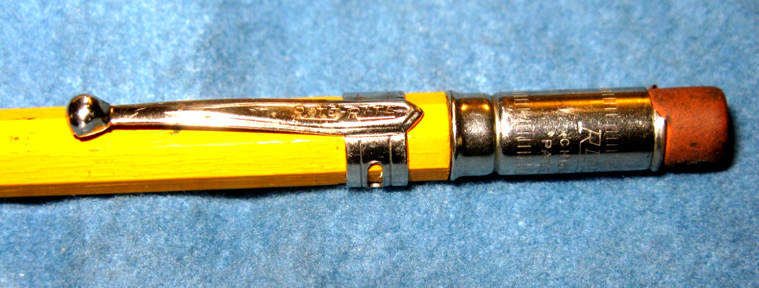 VERY EARLY RITE-RITE YELLOW WOOD MECHANICAL PENCIL W/1.1MM LEAD