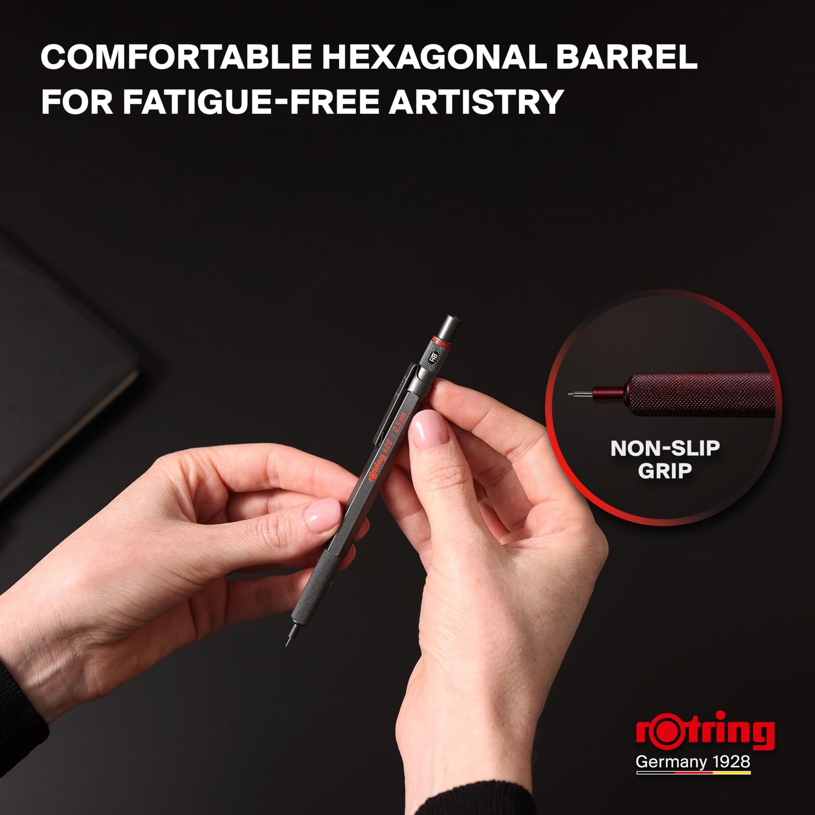 Rotring 600 Mechanical Pencil 0.5Mm Full Metal Body Brass Mechanism Ergonomic…