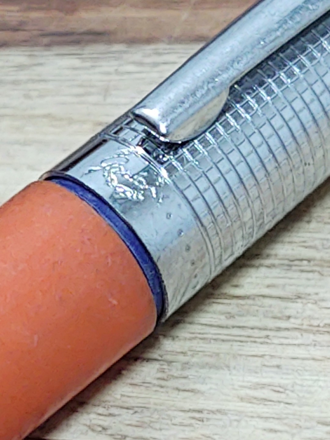✏️Vintage GARLAND Ballpoint Pen & Pencil Combination Orange/Silver Chrome USA