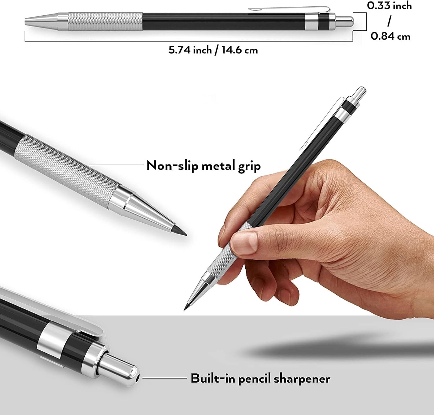 17PCS Metal Mechanical Pencil Set with Leather Case for Artists & Students