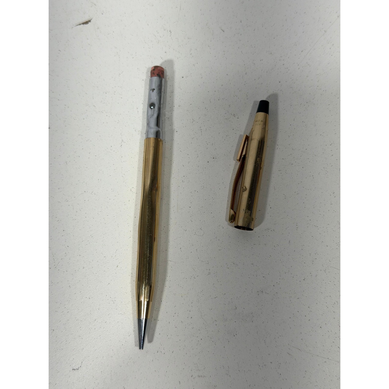 Vintage Cross 1/20 10KT Gold Filled Mechanical Pencil Pinstripe Made in USA Gold