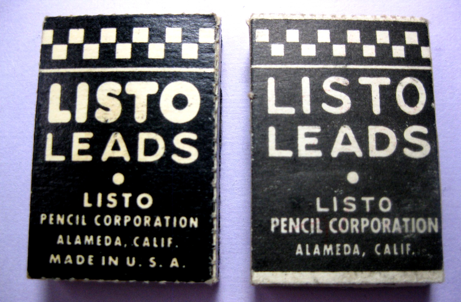 Vintage Listo Pencil Leads Box,Black/Red #162