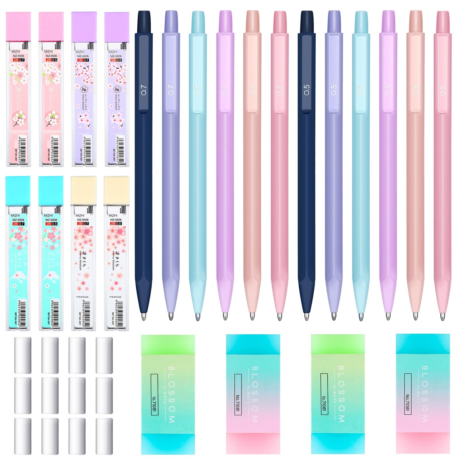 36 Pcs Mechanical Pencil Set, 12 Pcs Pastel Cute Mechanical Pencils 0.5 mm 0….