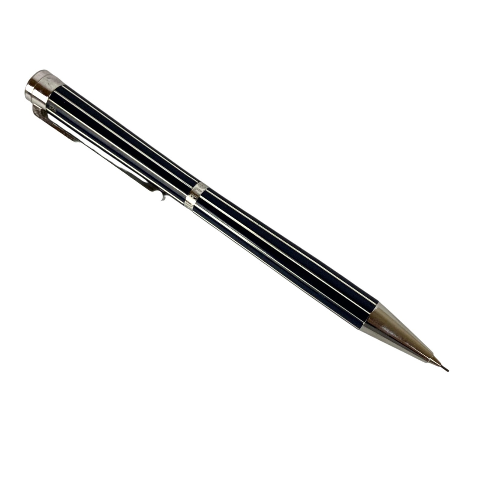 Tourneau Sterling Silver Navy Blue Pinstripe Mechanical Pencil .7 mm Germany