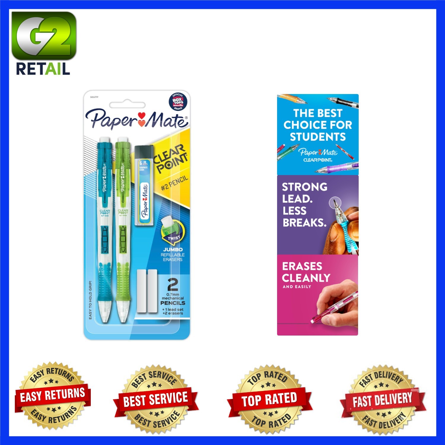 Mechanical Pencils by Clearpoint – 2 Pencils & Refill – Perfect for Note-Taking