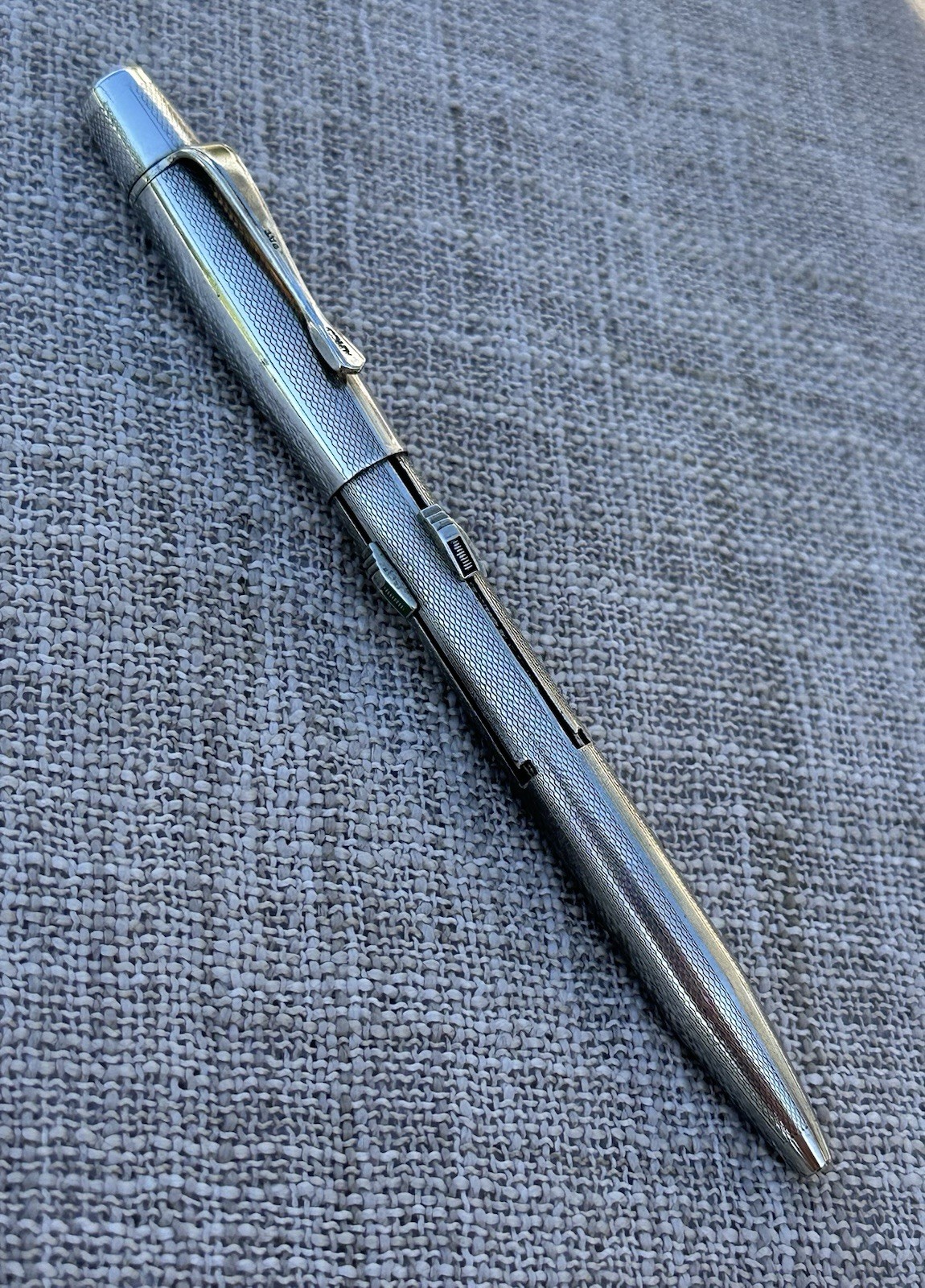 Vintage Montblanc 4-Color Multi-Function Pencil, 1950s-60s, Round Barleycorn