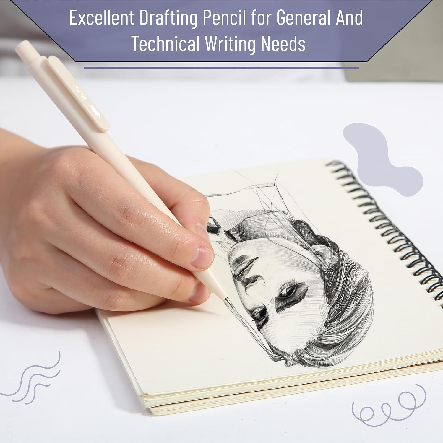 – Pastel Mechanical Pencil Set with Lead Refills & Erasers, 6 Pack | 3 Sizes,