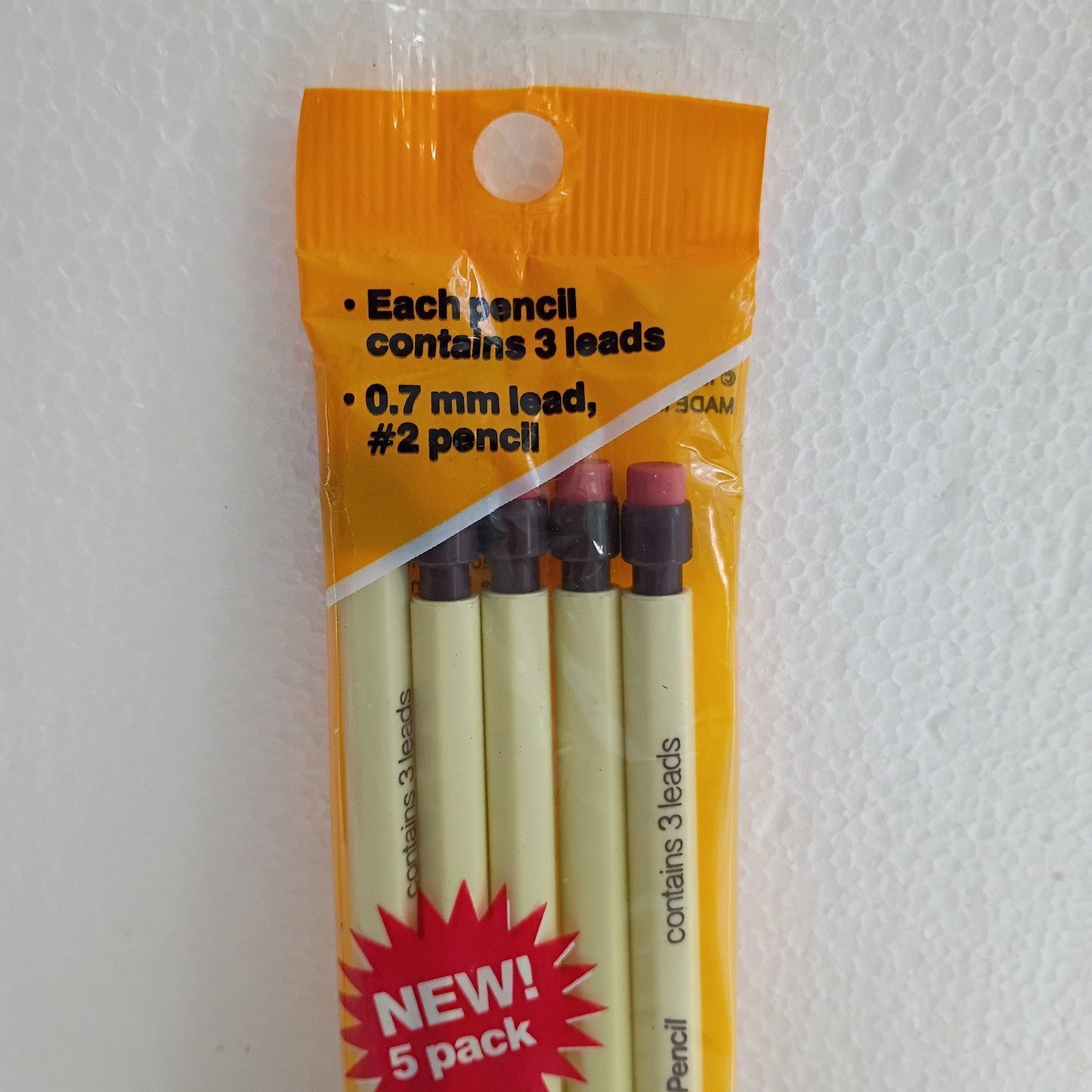 Sealed NEW Vintage 1985 BIC Pencil Mechanical 5 Pack France 0.7mm MPP5 NOS