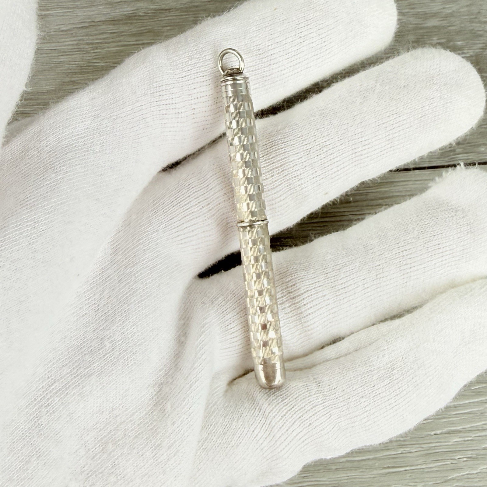 Vintage Sterling Silver Propelling Pencil Retractable Necklace Pendant or Fob