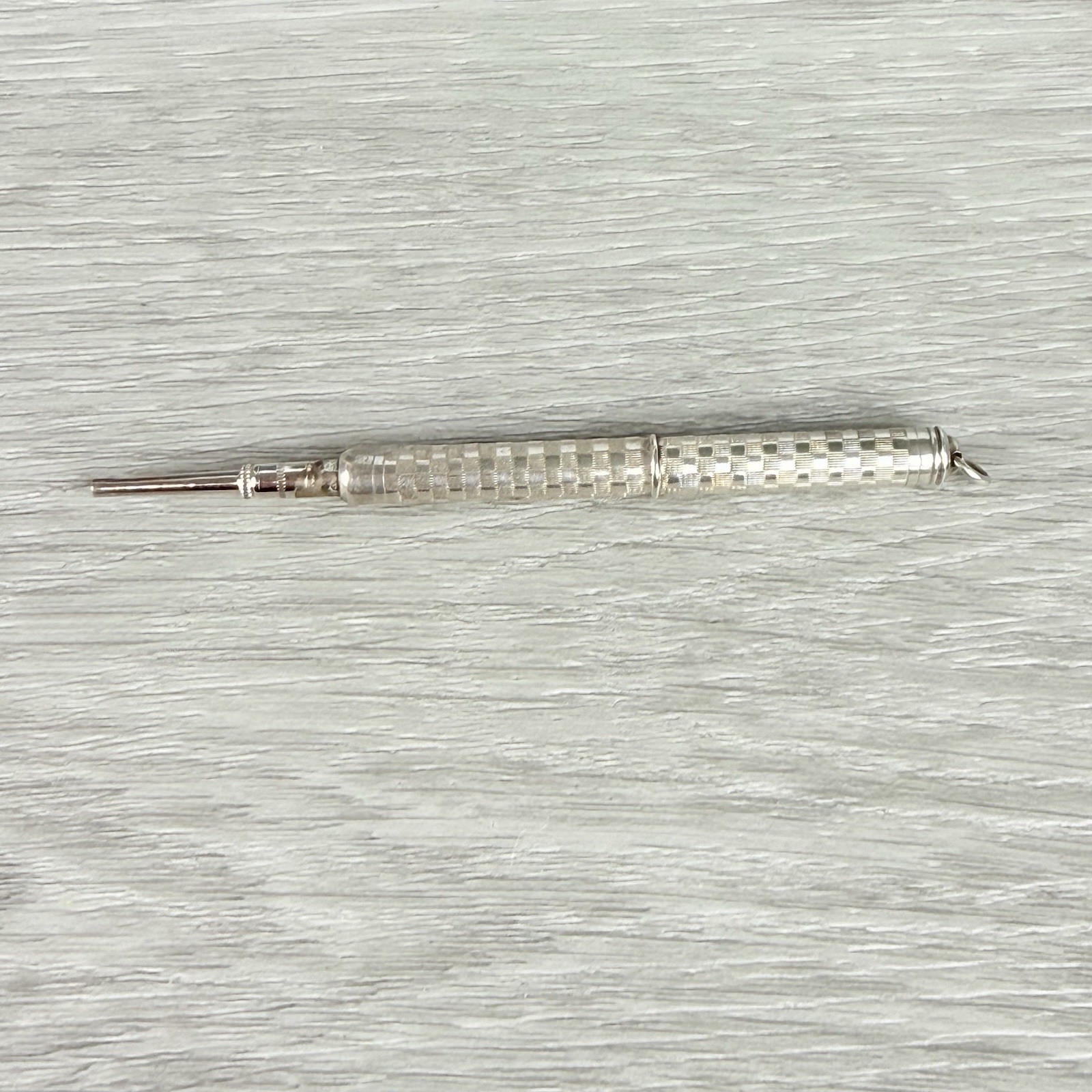 Vintage Sterling Silver Propelling Pencil Retractable Necklace Pendant or Fob