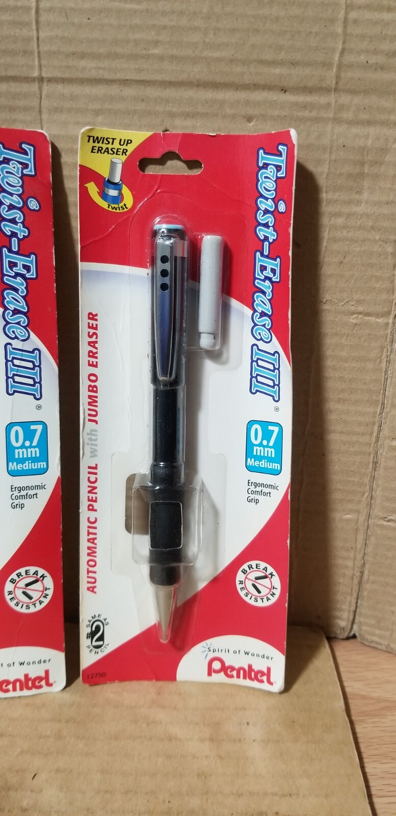3PK Pentel Twist Erase III Automatic Pencil 0.7mm Black Barrels, NOS