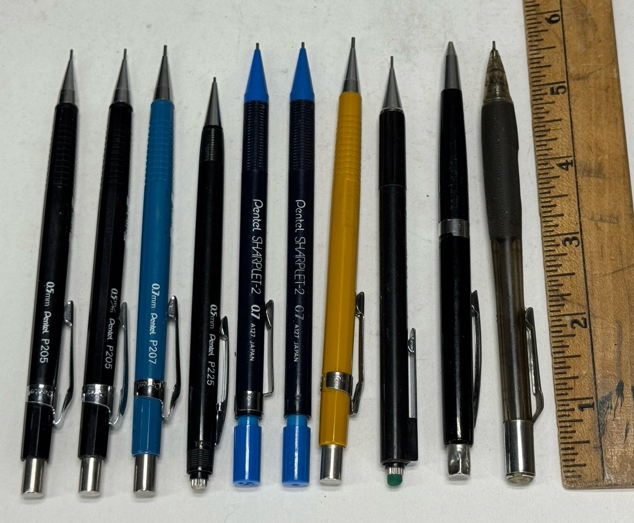 10 Pentel Mechanical Pencil Mix Lot P205 P225 P207 P209 Sharplet 2 PD345 P245 5