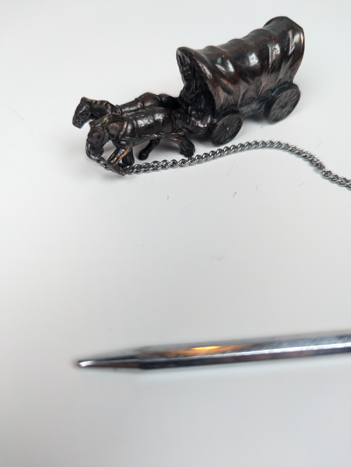 Cast Iron Horses & Wagon Vintage Twist Mechanical Pencil On Chain