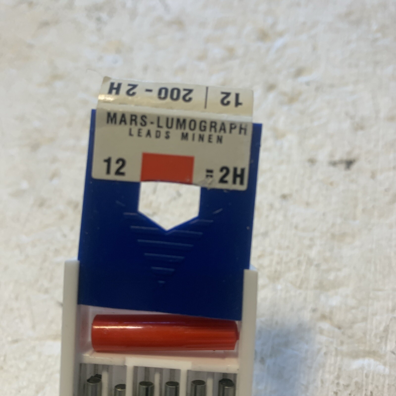 Vtg Staedtler Mars Lumograph #200 2H Drawing Pencil Leads Minen of Box Of 12