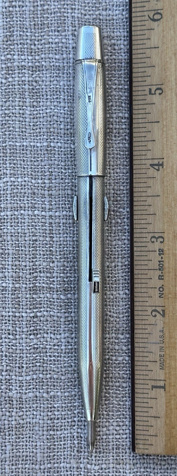 Vintage Montblanc 4-Color Multi-Function Pencil, 1950s-60s, Round Barleycorn