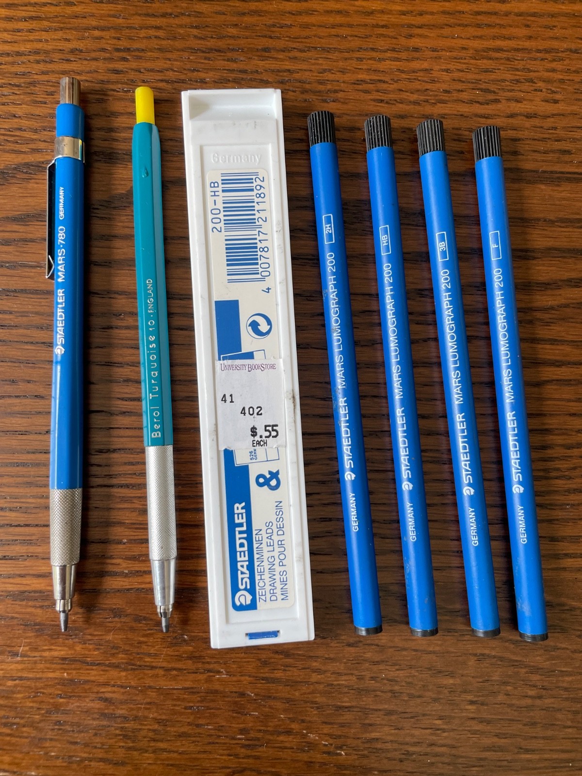 Staedtler Mars 780 Mechanical Lead Holder 2.0mm Germany + Leads + Bonus Pencil