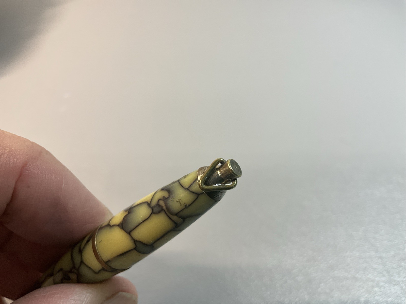 Vtg Miniature Mechanical Golf Pencil Ring Top 3” Long Marble Look (S976).