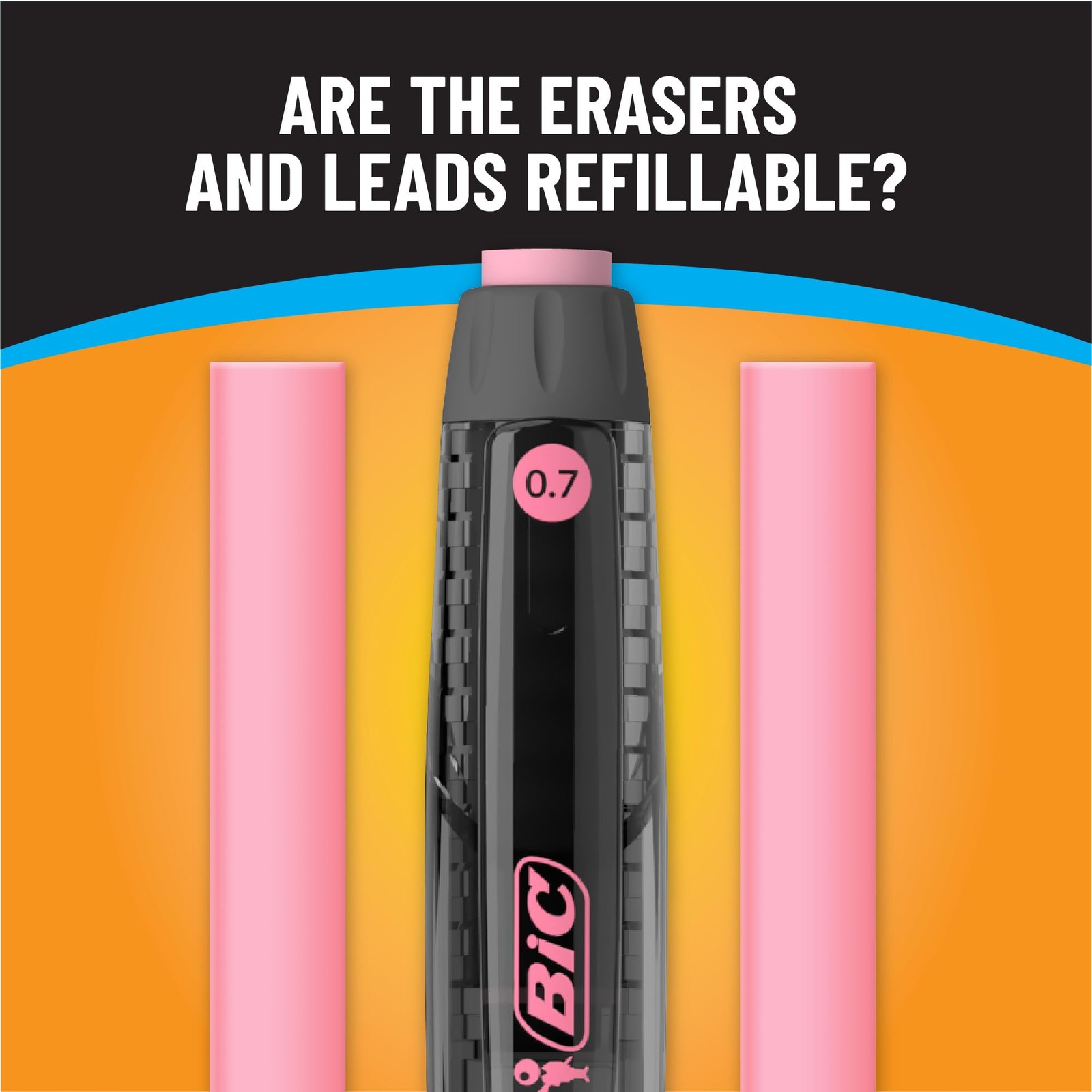 BIC Break Resistant Mechanical Pencils with Erasers, No. 2 4 Count, Black