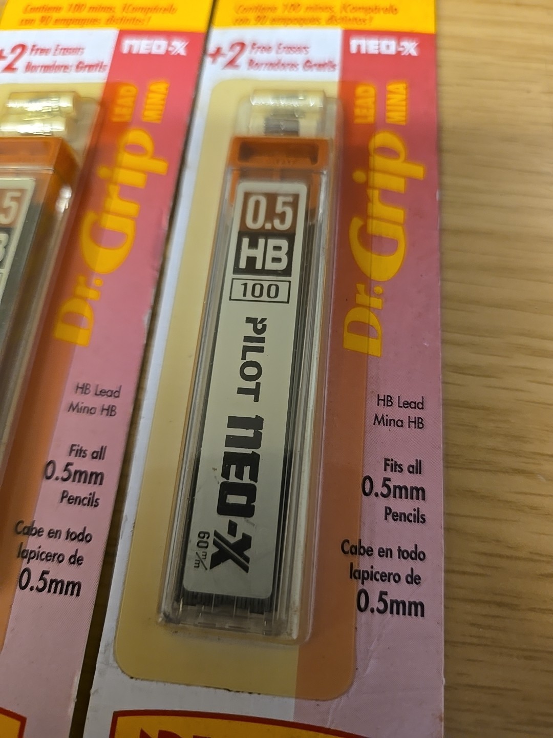 2 Pk Pilot Dr. GRIP Mechanical Pencil Lead 100 Pk Pack Plus Erasers NEW 60015