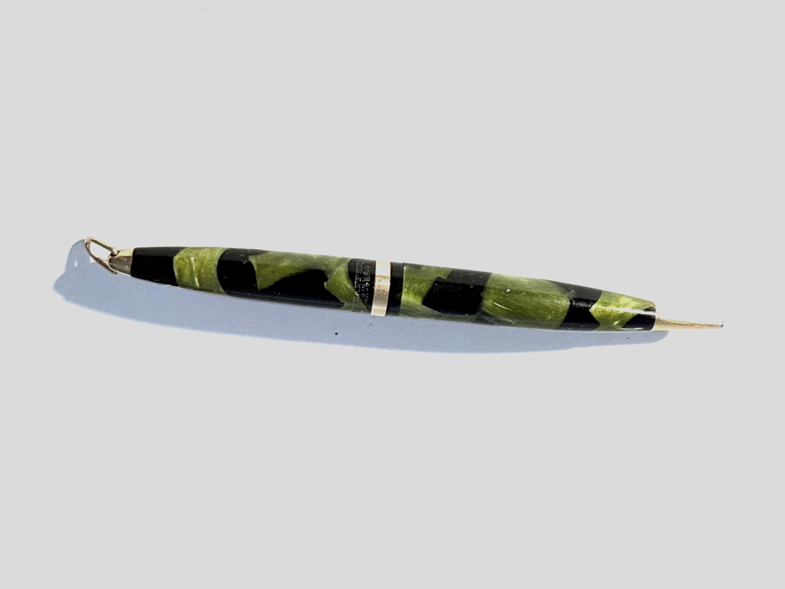 Vintage 1930’s Sheaffer Balance Ring Top Mechanical Pencil Blk/Grn Celluloid