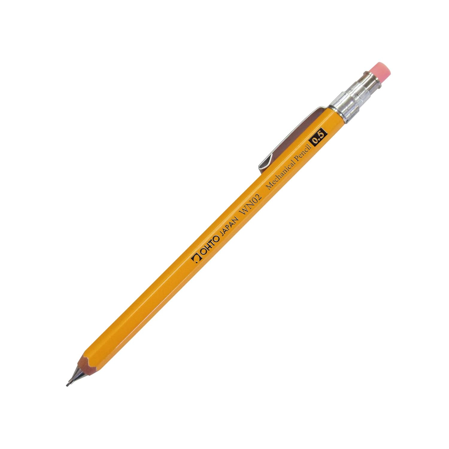 WN02 Wooden Mechanical Pencil, 0.5mm Fine Point, Mini-Sized Barrel with Clip,…