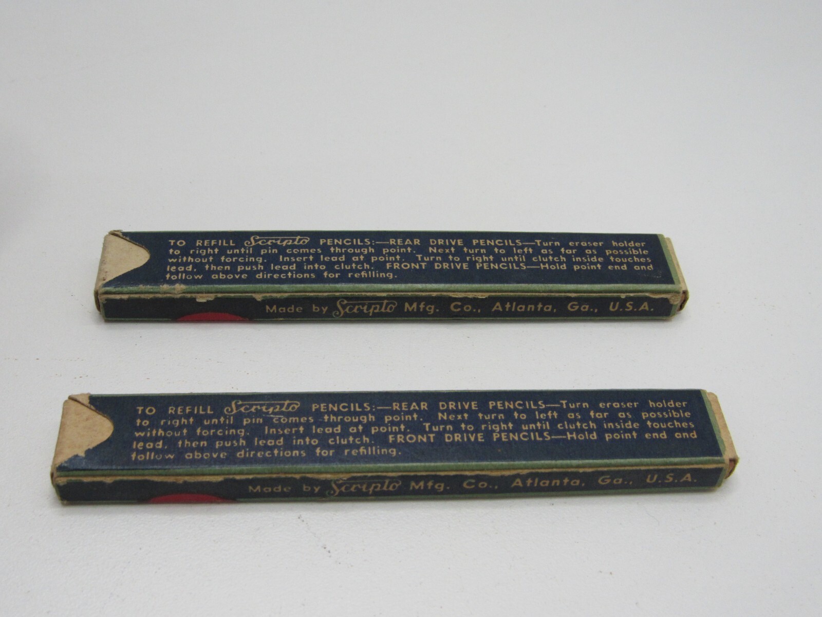 2 VINTAGE LONG PENCIL LEAD in BOX SCRIPTO Extra Strong Drawing Writing -A8