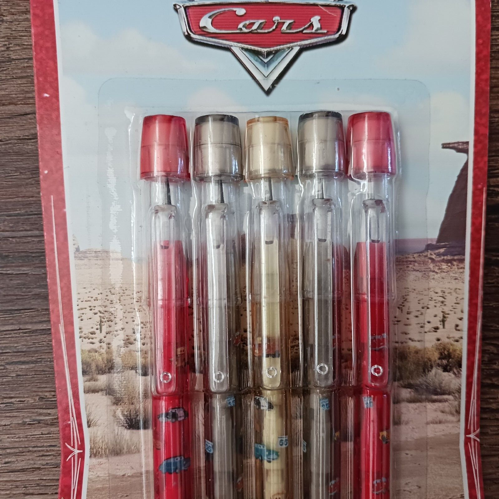 New Disney Pixar Cars 5 Pack Mechanical Pencils W/pop-a-point Lead Tip