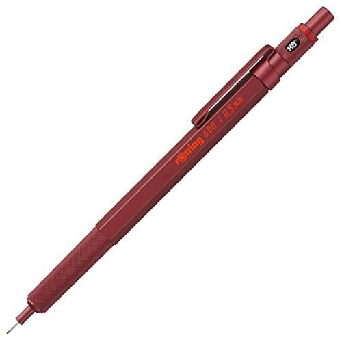 rOtring 600 Mechanical Pencil | HB 0.5 mm | Red All-Metal Body | Hexagonal