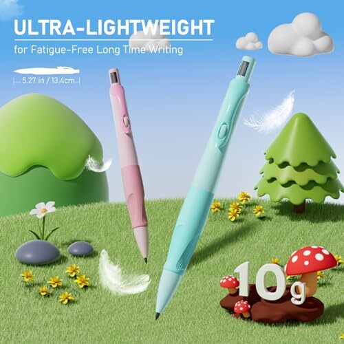 4PCS Thick Barrel Mechanical Pencil with Comfort Grip, 2.0MM Ergonomic