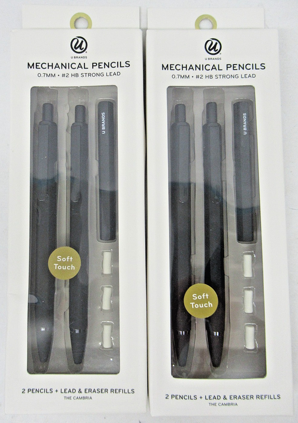 U Brands Mechanical Pencils 4 Pencils, 2 Lead and 6 Eraser refills
