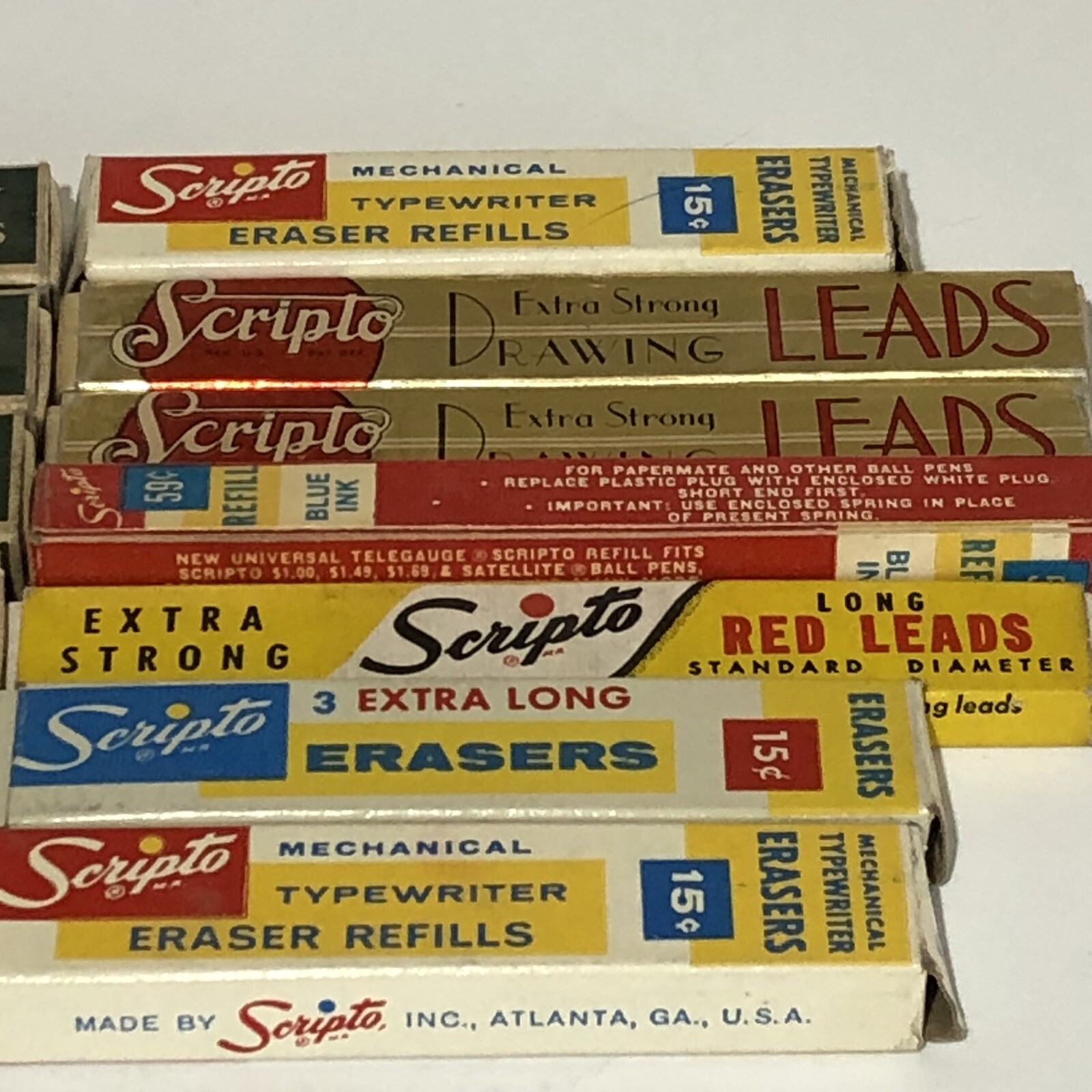 Vintage Pencil Lead & Eraser Mixed Lot Of 13 Scripto American Eagle