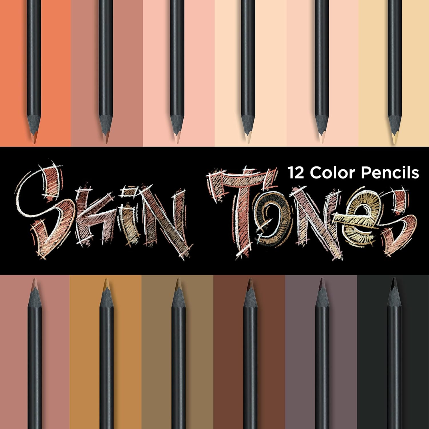 Faber-Castell Black Edition Skin Tone 12 Count (Pack of 1), Multicolour