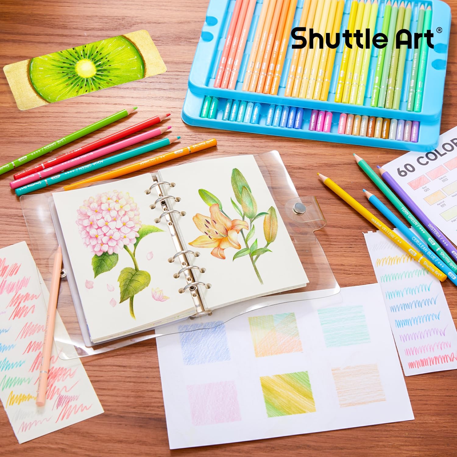 Shuttle Art 60 Pastel Colored Pencils, 1 Count (Pack of 60), 60 Colors
