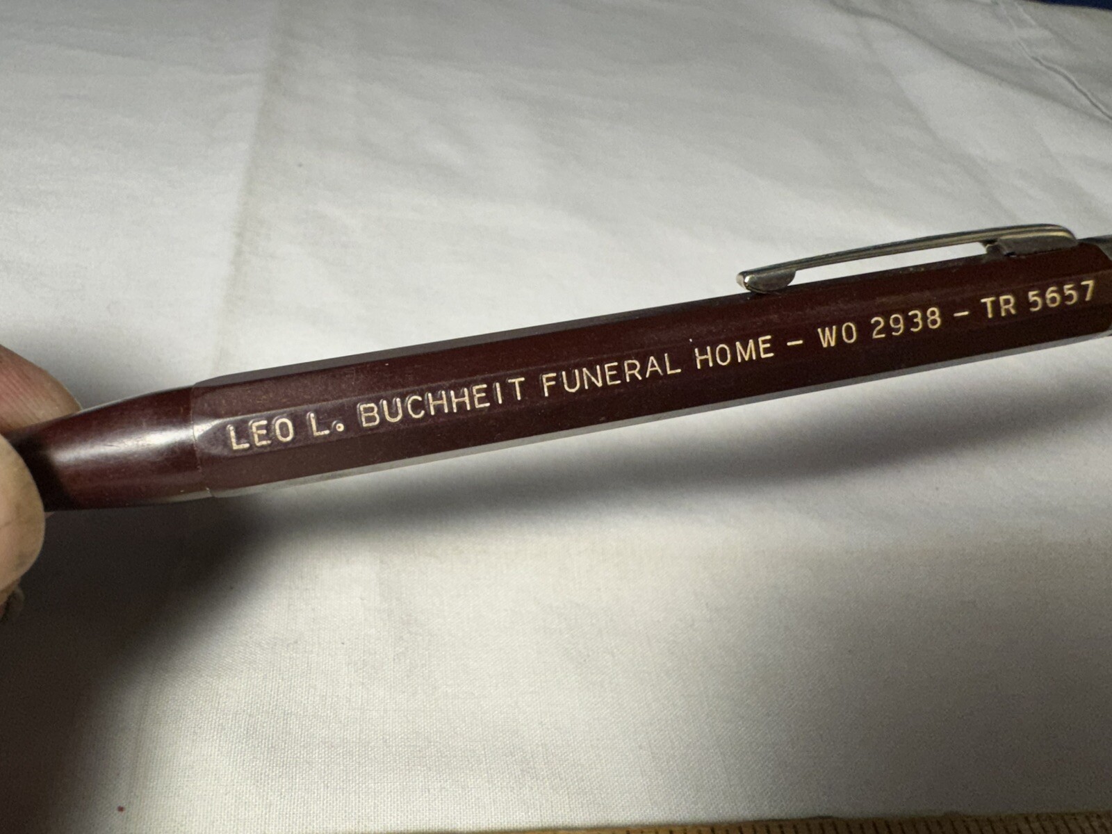 1960’s Lead Mechanical Pencil Autopoint Keo L Buchheit Funeral Home Buffalo NY