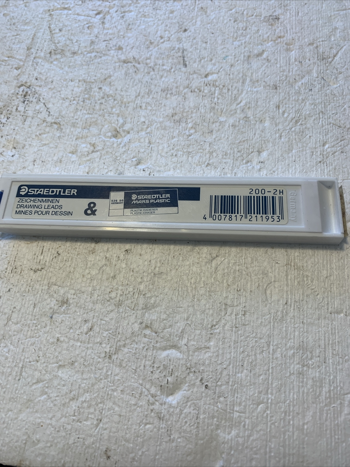 Vtg Staedtler Mars Lumograph #200 2H Drawing Pencil Leads Minen of Box Of 12