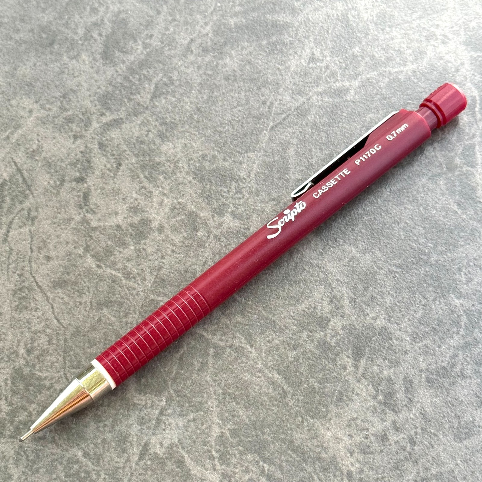 Scripto Cassette P1170C Pencil, Vintage Red Writing – 0.7mm Lead, NO ERASER