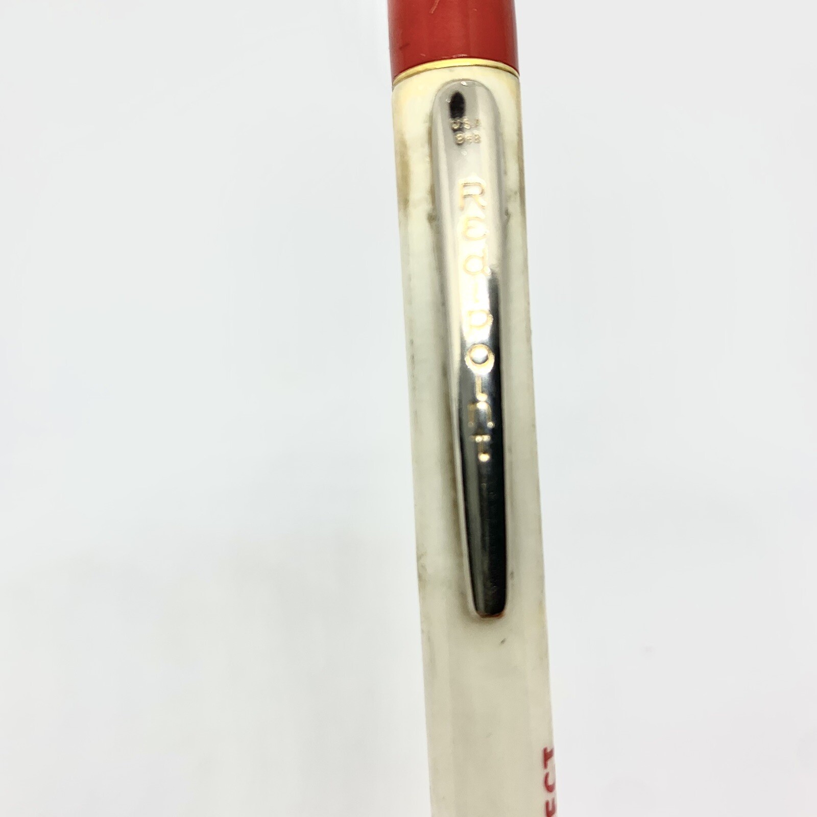 Vintage Redipoint Mechanical Pencil Advertising Automotive White Red Bakelite