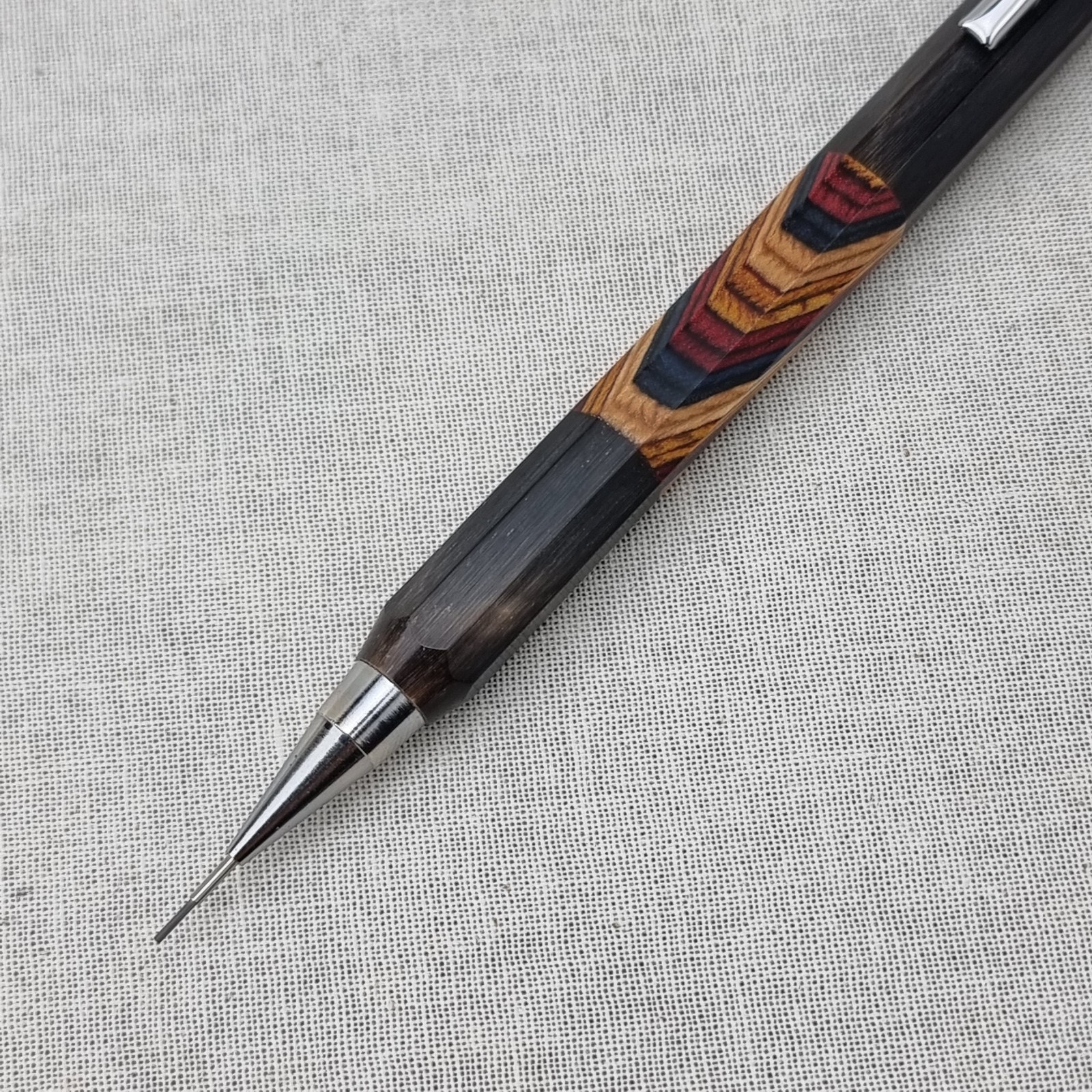 Hand Crafted Pentel P-205(0.5mm) Mechanical Pencil with Octagonal Buffalo Barrel