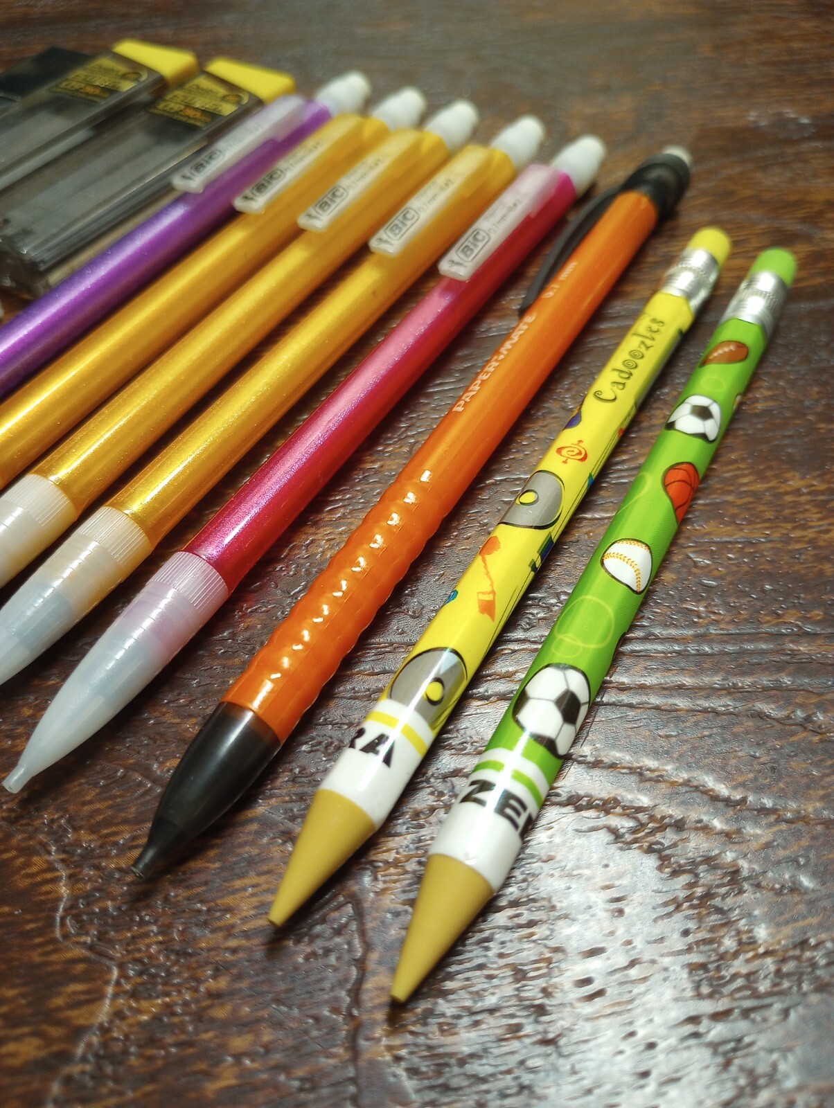 Vintage Lead Pencil Lot Of 8+ Pentel Hi-Polymer 0.9x60mm Zebra Bic Papermate Set
