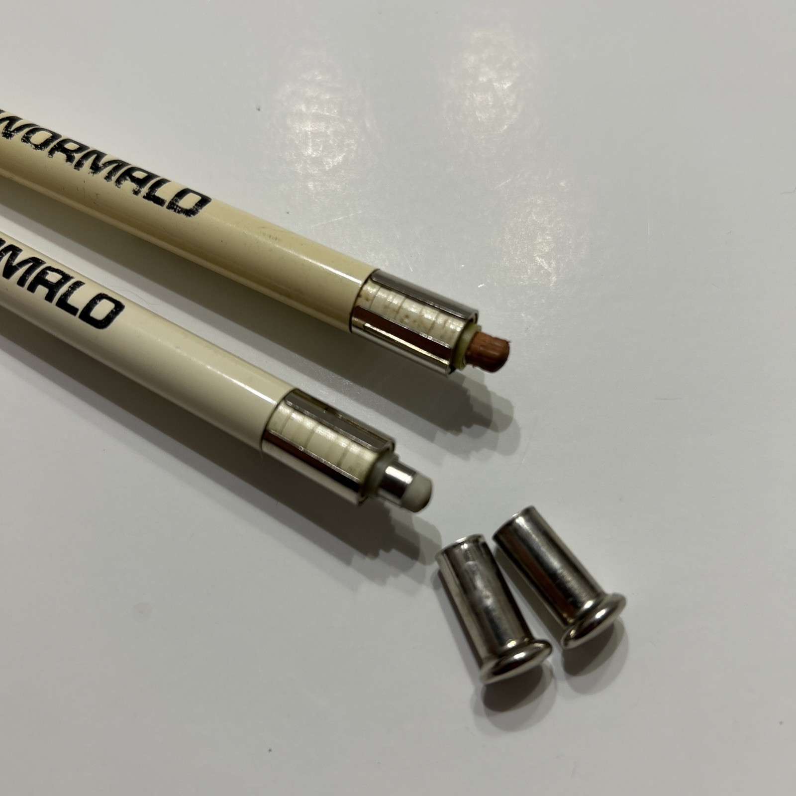 2 – Vintage Auto Point Mechanical Pencil .7 Lead Wormald Fire Systems Red White